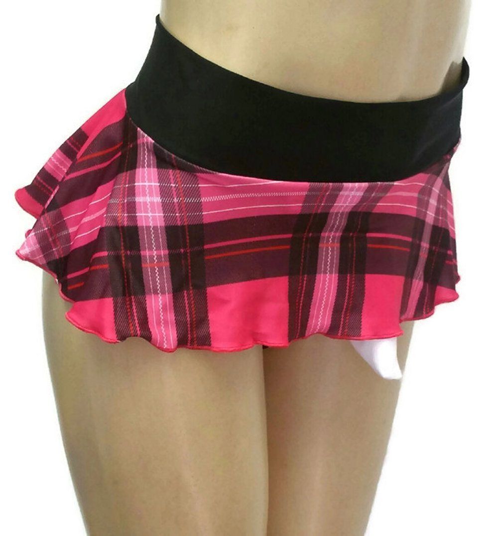 Crossdresser, Sissy Thong Panties With Skirt And Sheath Hot Pink Plaid ...